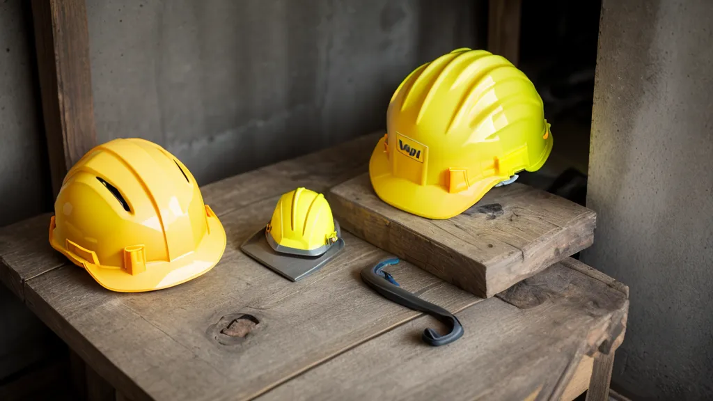 Verbandkasten mit Erste-Hilfe-Schild und Tablet zur Kontrolle auf der Baustelle