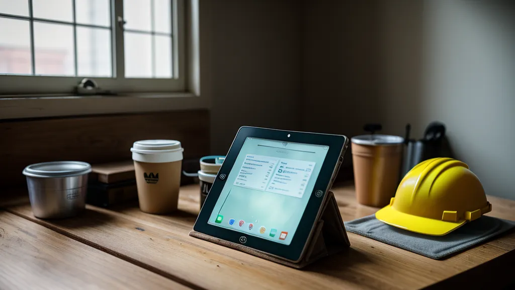 Digitales Bauprogramm mit Lieferterminen auf dem Tablet für die Baustellenlogistik