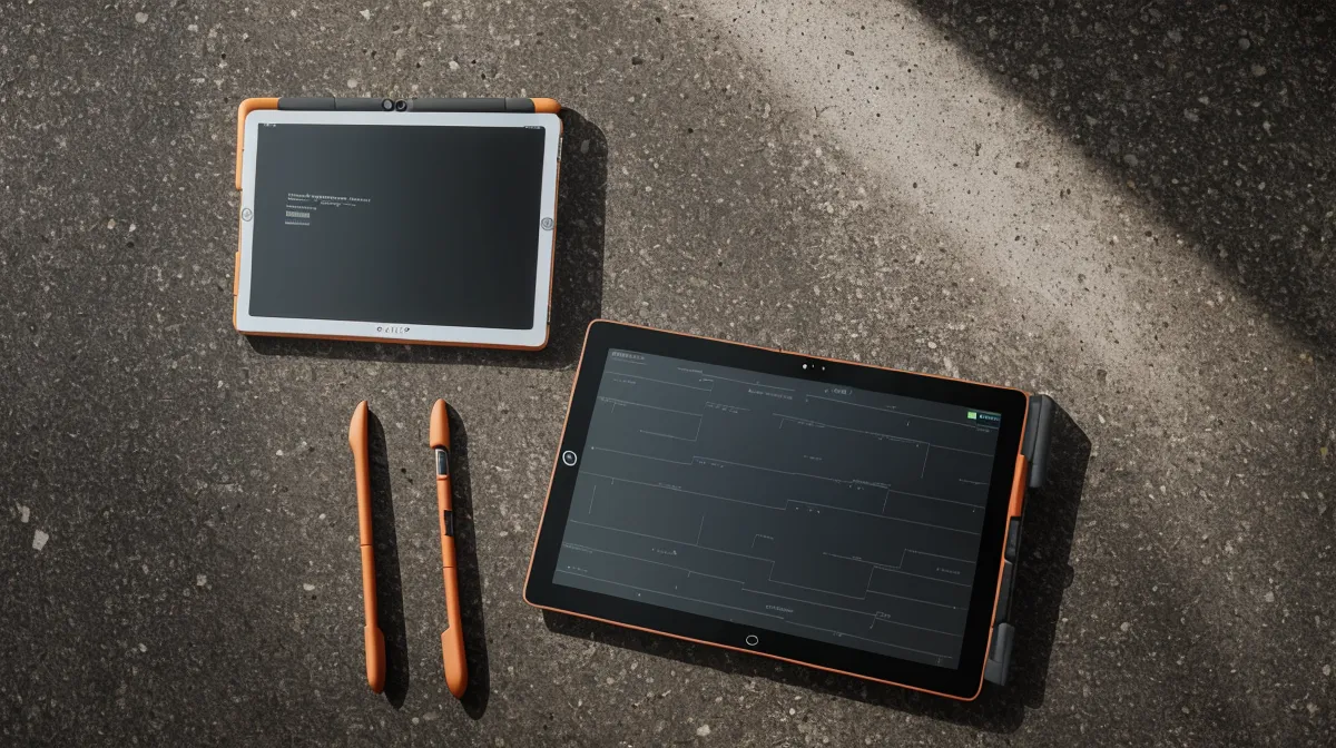 Bauzeitenplan Software im Alltagstest: Polier prüft die Wochenplanung auf dem Tablet