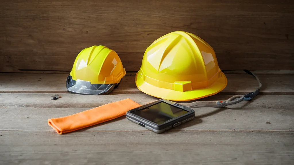 Tablet mit digitalem Bautagebuch im Offline-Modus, nasses Display bei Regen auf der Baustelle